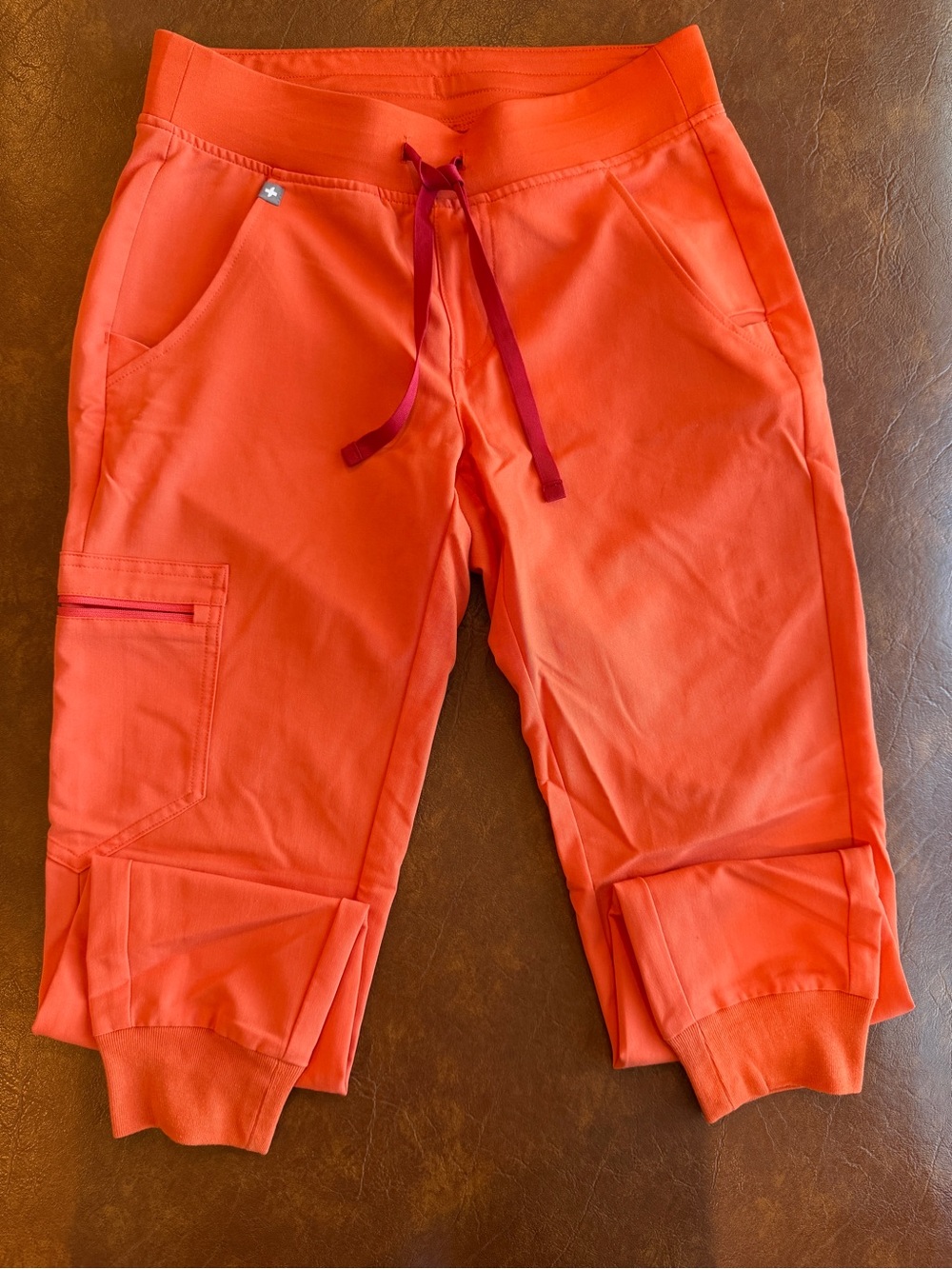 Figs Technical Collection Bright Orange Activewear Top